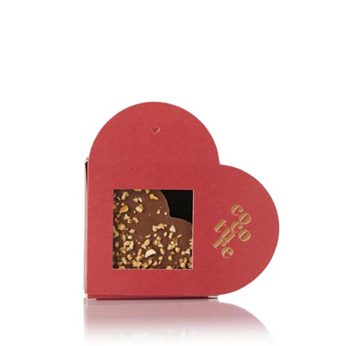 Schokoladenherz mit Nougat / Karamelle, Lieferbar ab 01.10