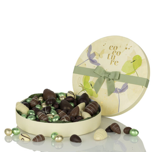 Mix von Schokoladeneier, assortierte Marzipaneier und Pralinéeier